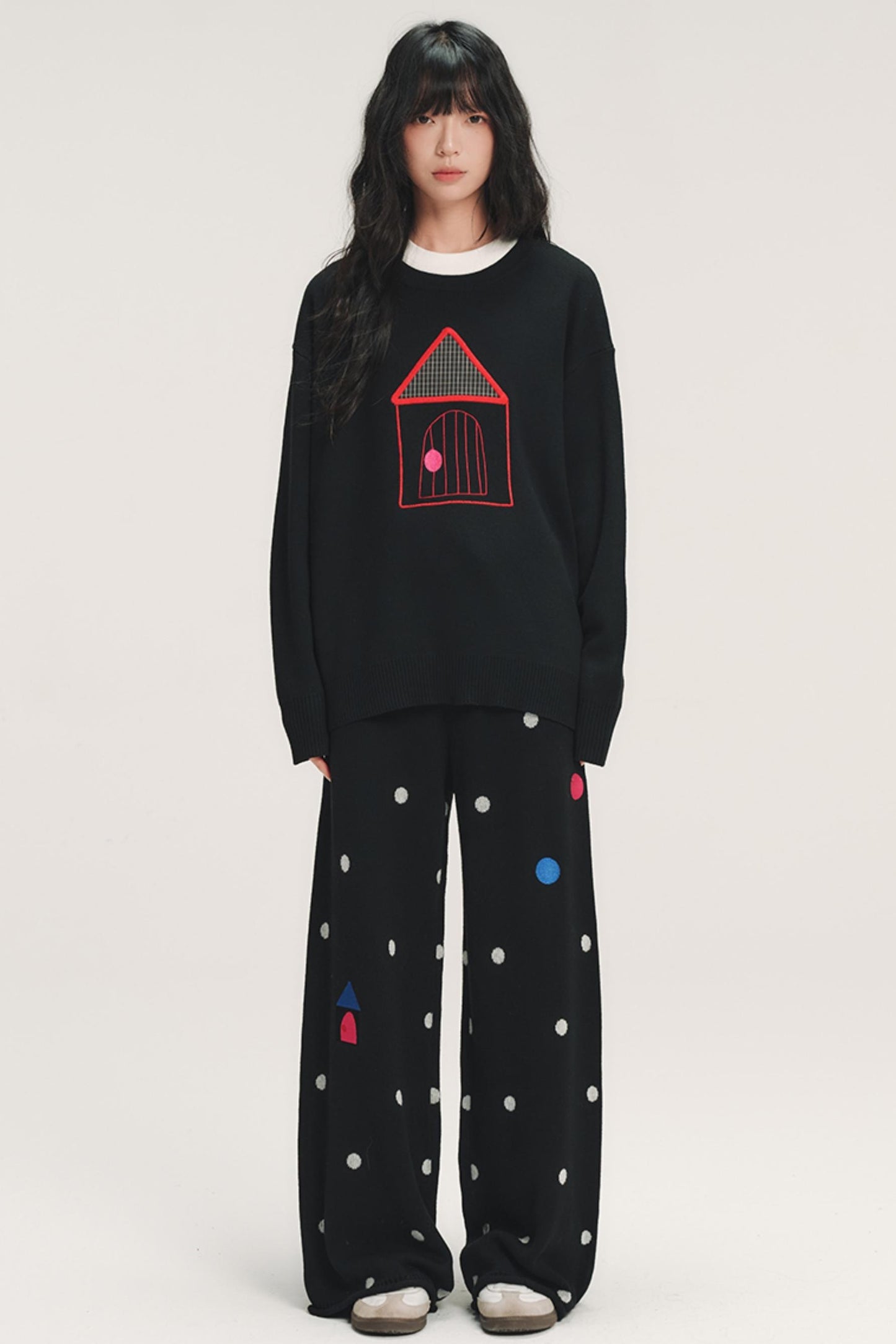 Colorful Polka Dot Knit Pants