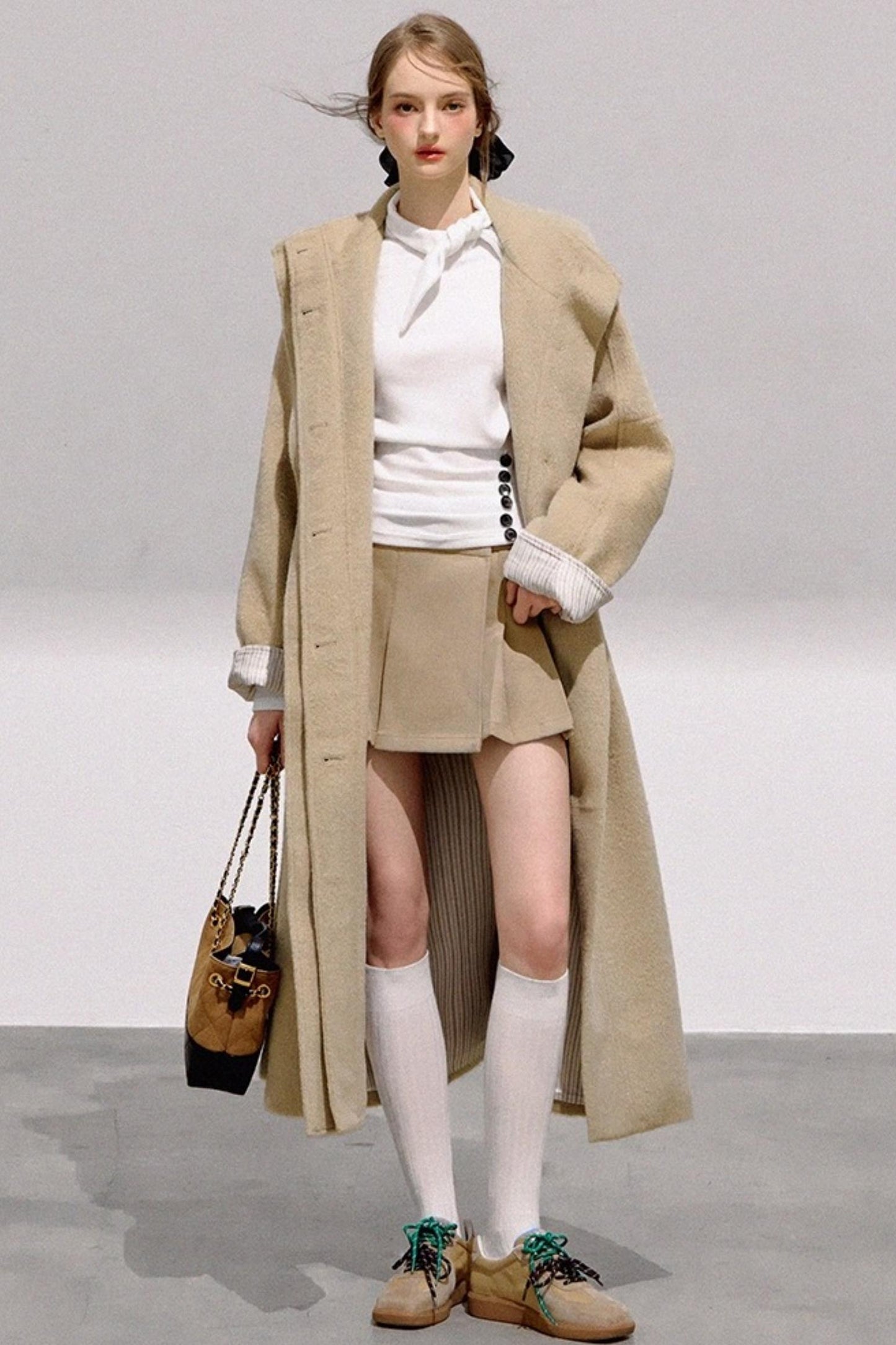 Mint Asymmetrical Button Knitwear