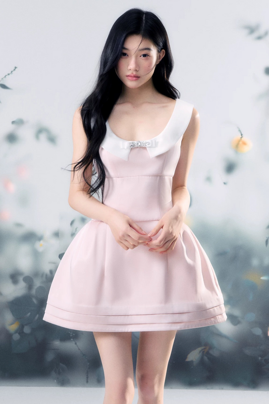 Pink Satin Vest Dress