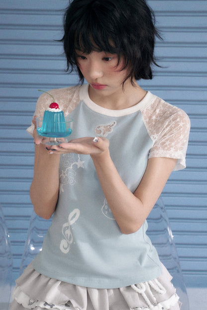 SagiDolls Starry Lace Shoulder Tee