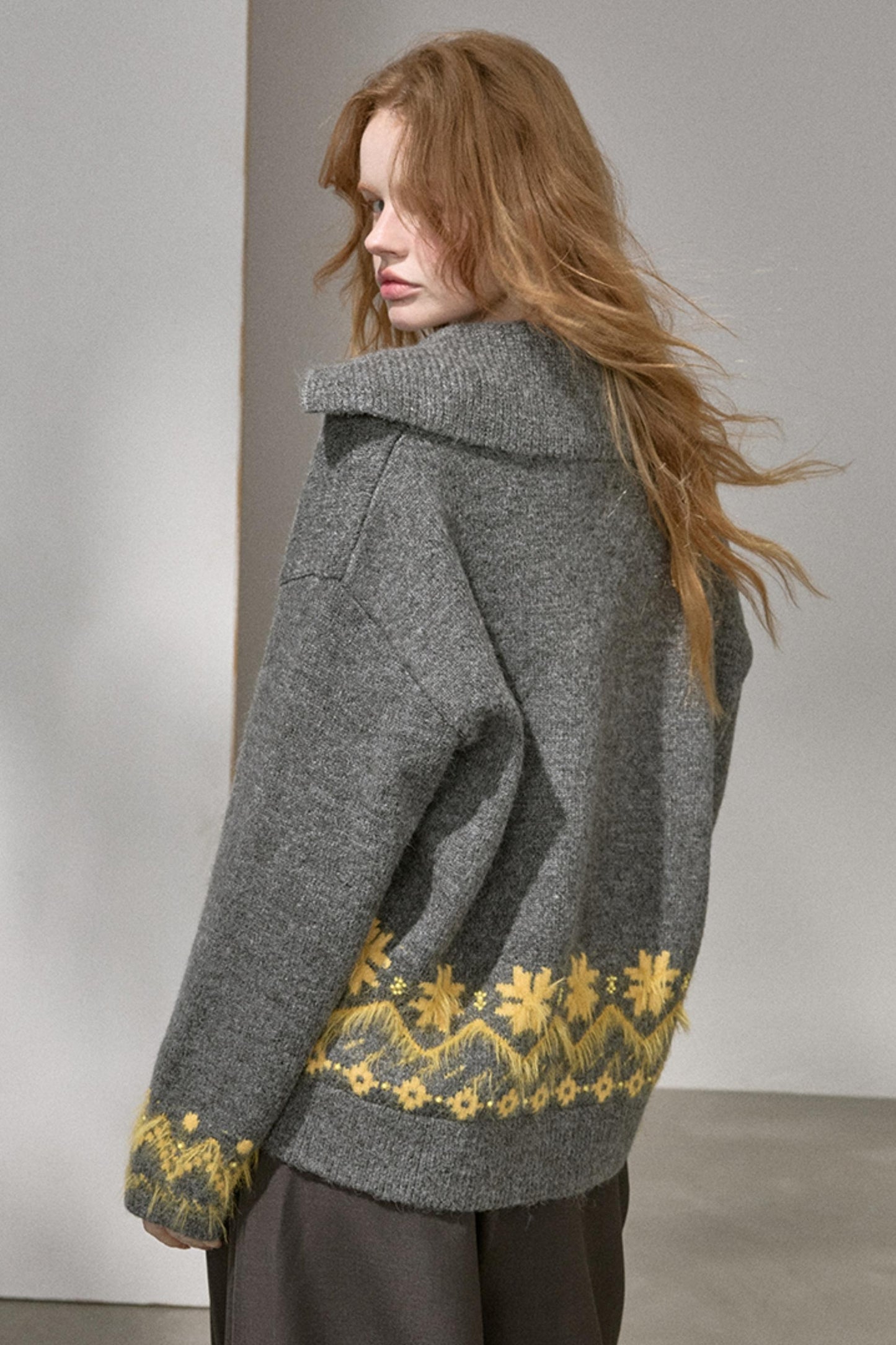 Fair Isle Beaded Sweater Top