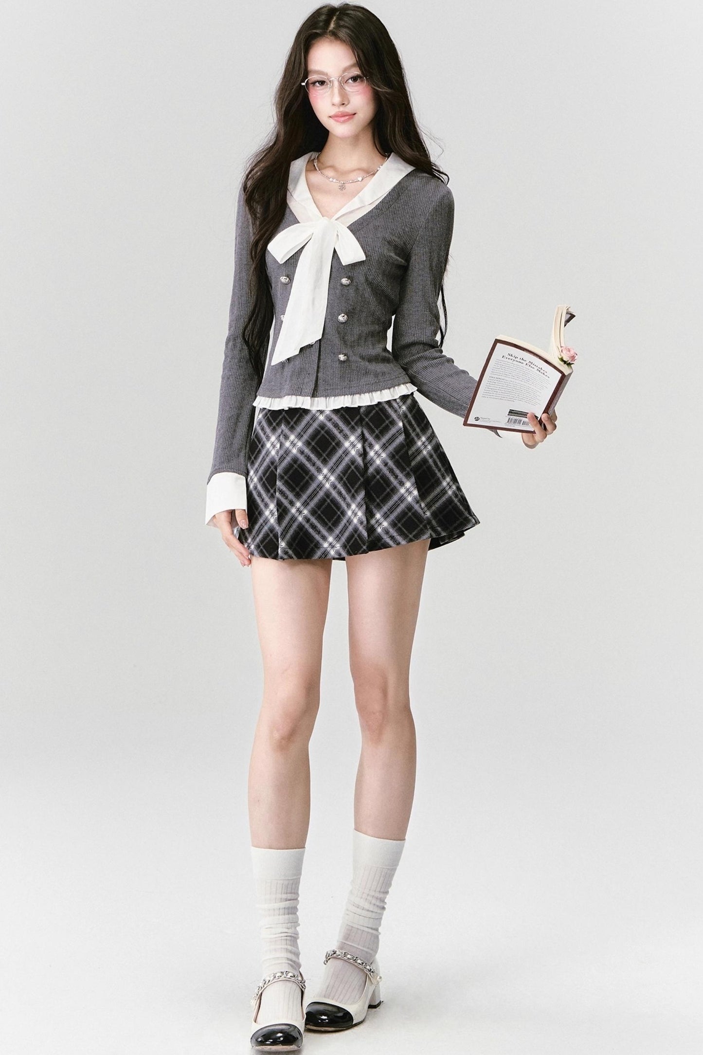 Classic Bow Knitted Top Set-Up