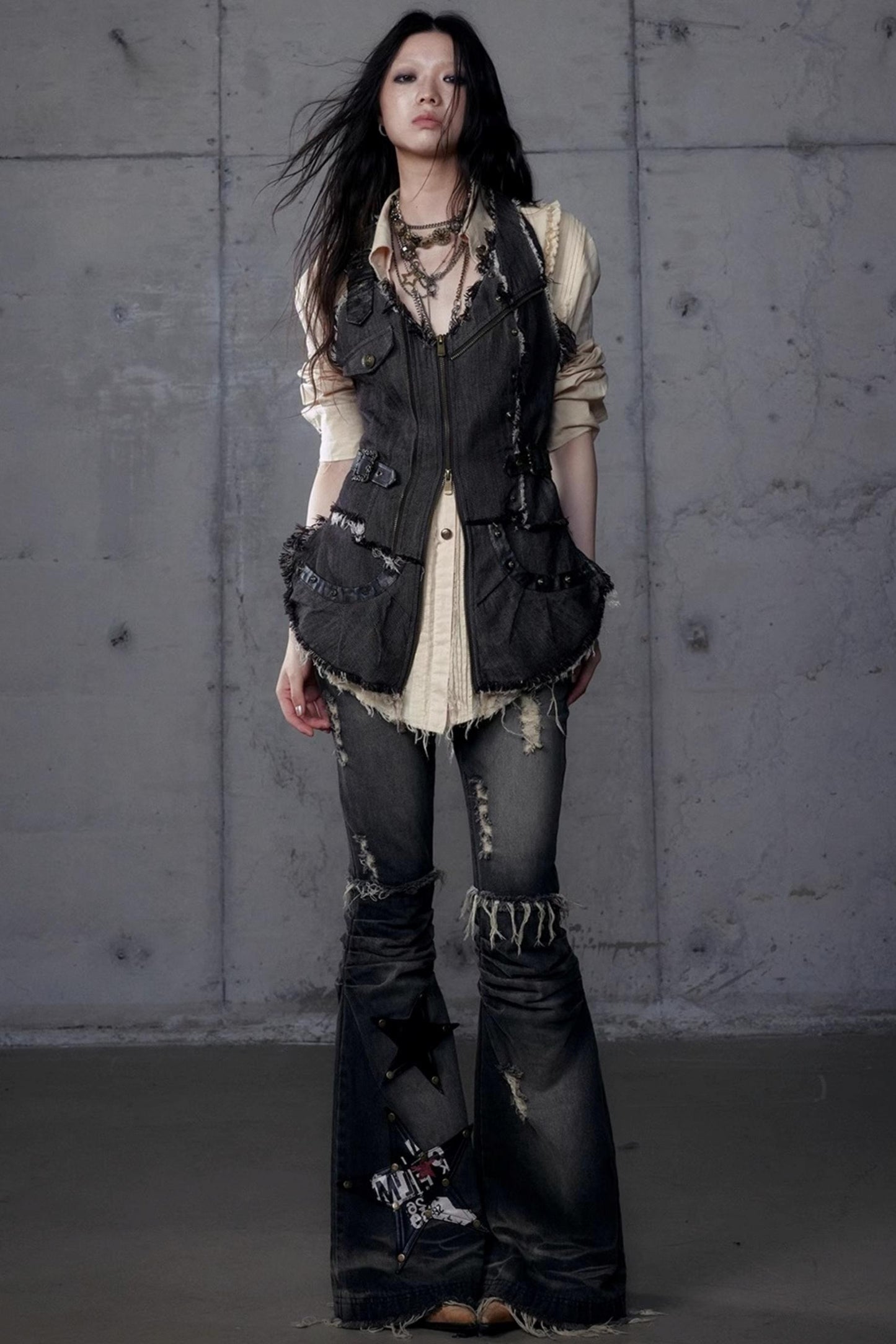 Workwear Waist Denim Vest