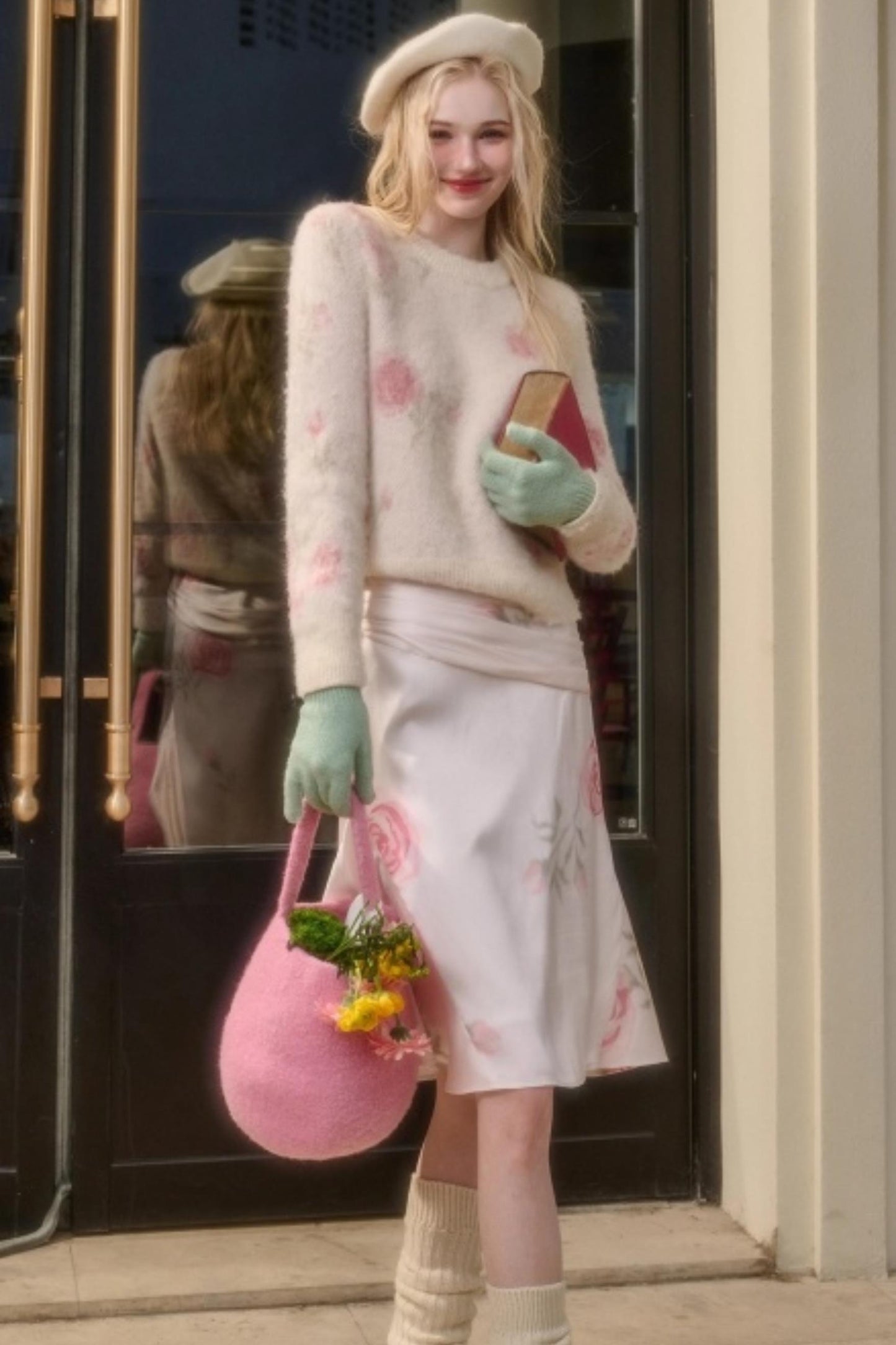 Milky Way Wool Sweater Skirt Set-Up