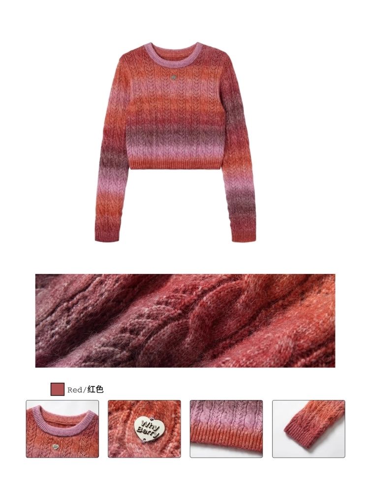 Colorful Long Sleeve Knit Sweater