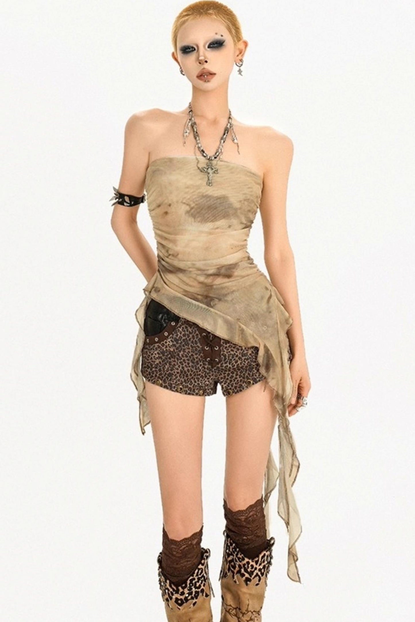 American Retro Leopard Print Shorts