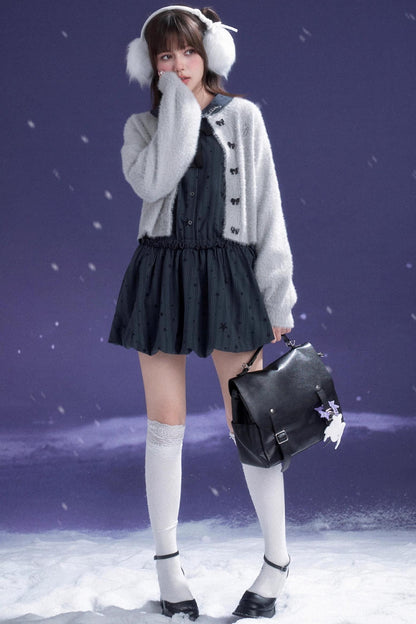 Dark Night Blue Bud Dress Set-Up