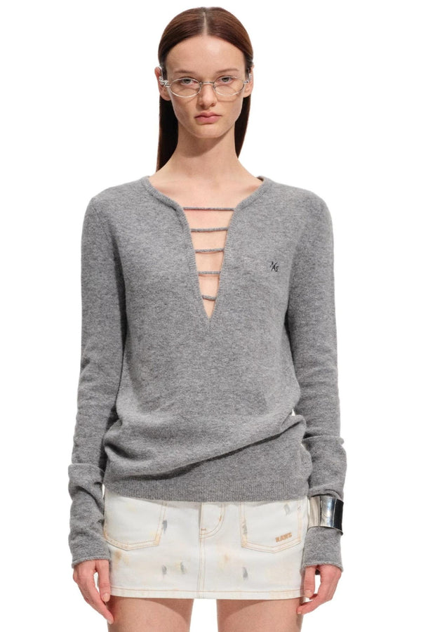 Alpaca Wool V-Neck Sweater