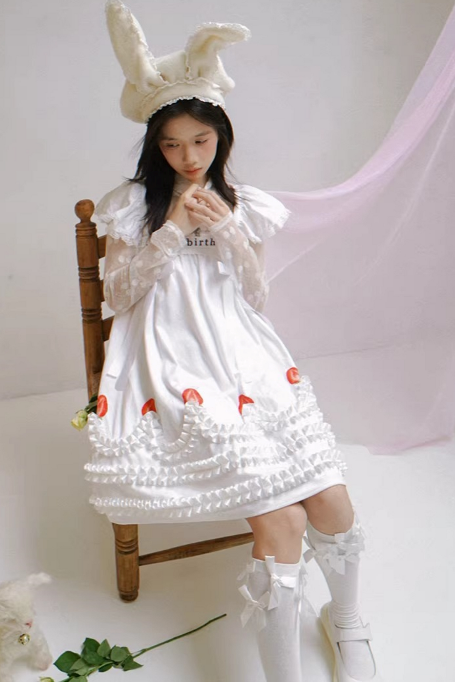 Strawberry Print Skirt Dress