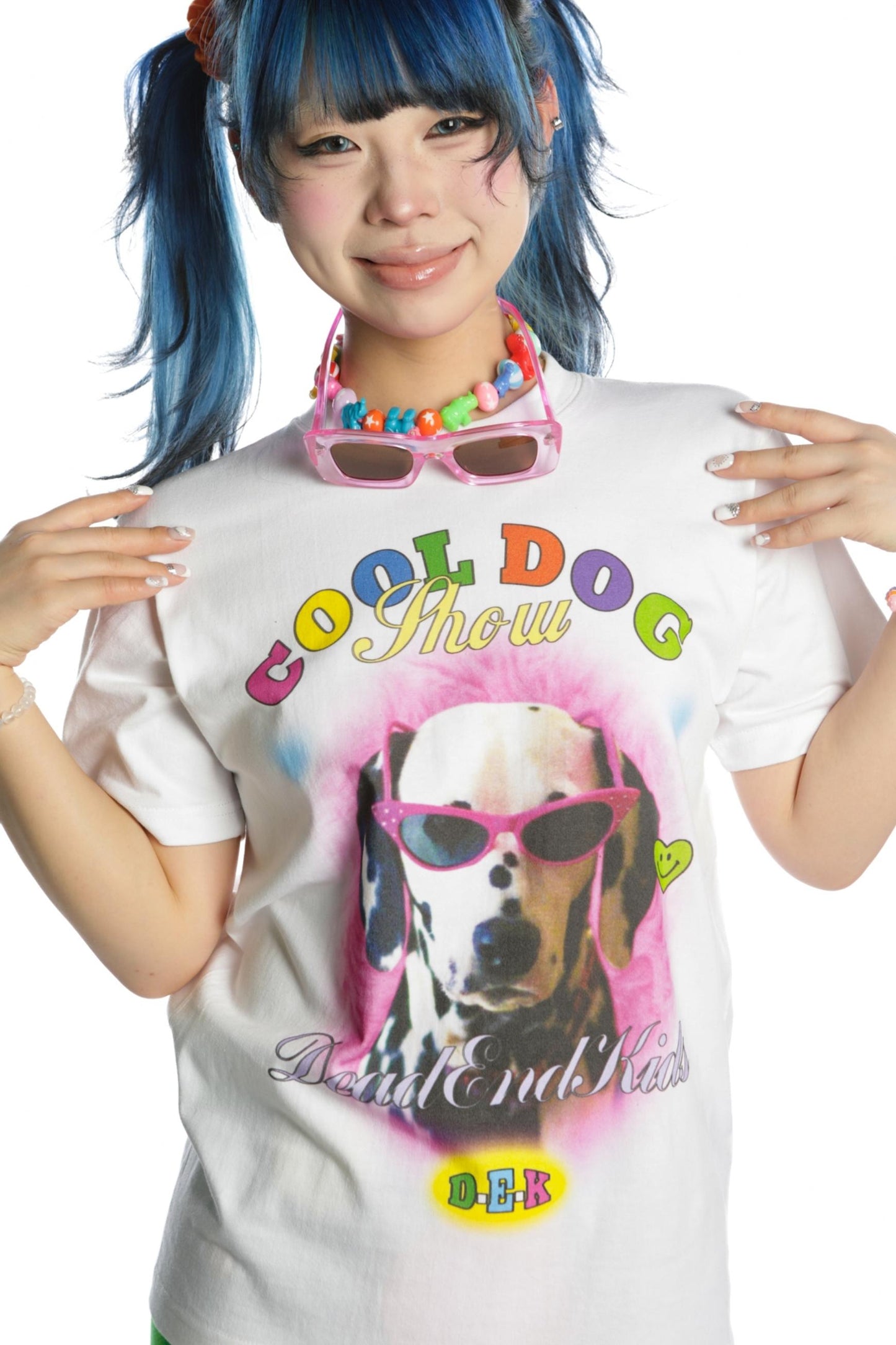 Cute Cat & Dog Print Slim Shoulder T-Shirt