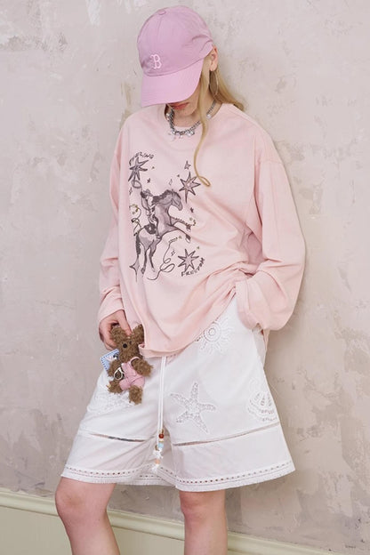 Airy Embroidered Summer Shorts