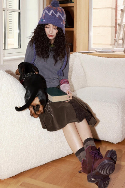 Purple Mist Wool Balaclava Hat