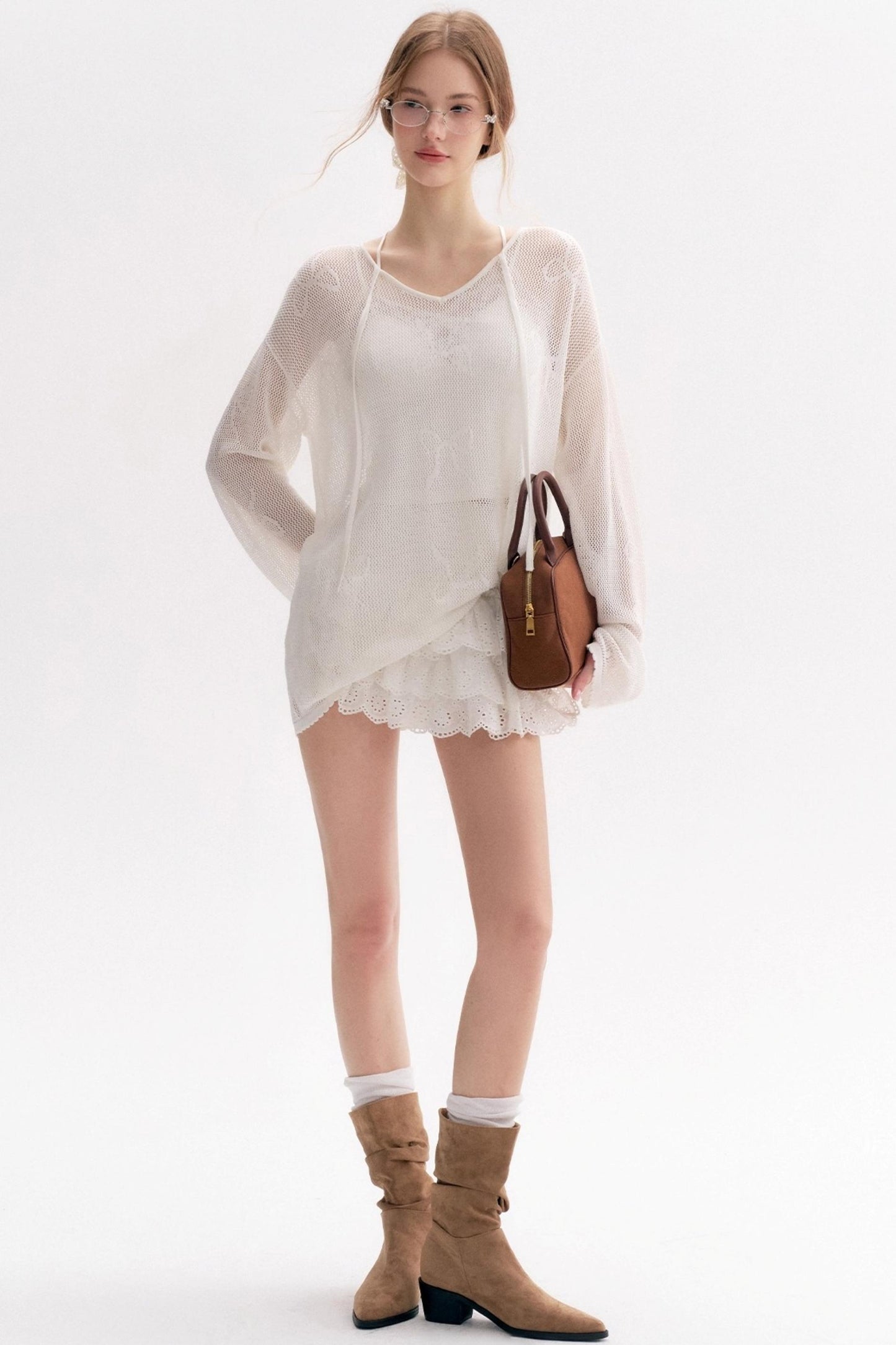 Lazy Bow Knit Cover-up