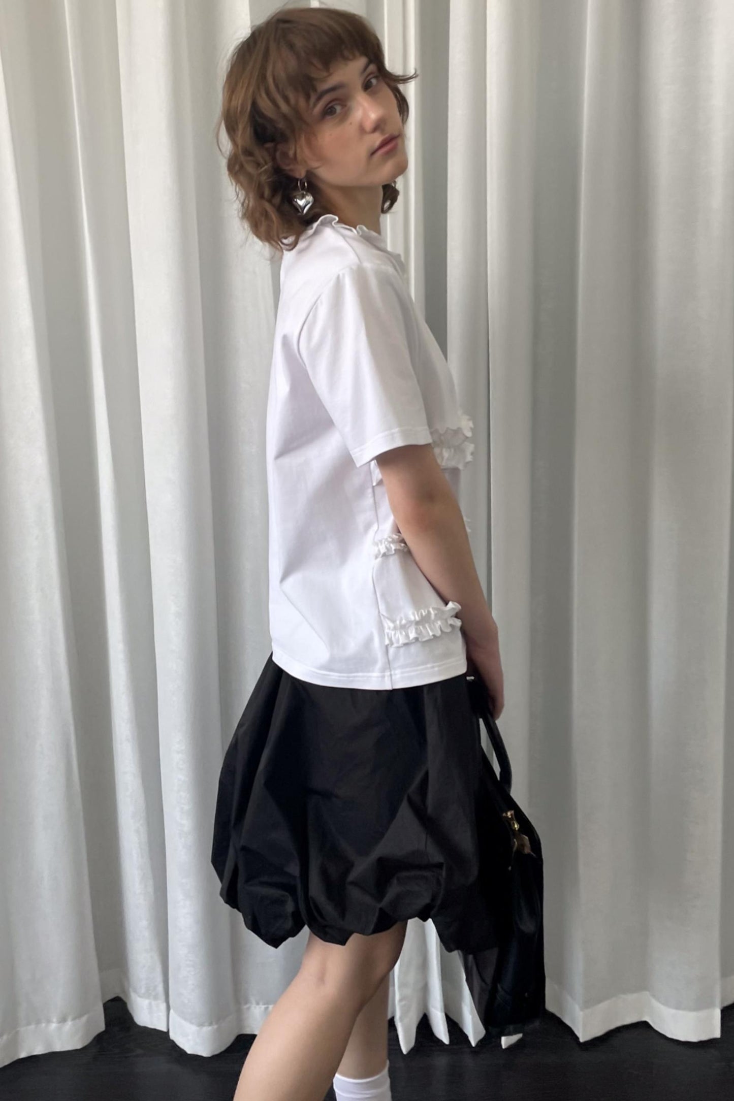 Whimsical White Drawstring Tee