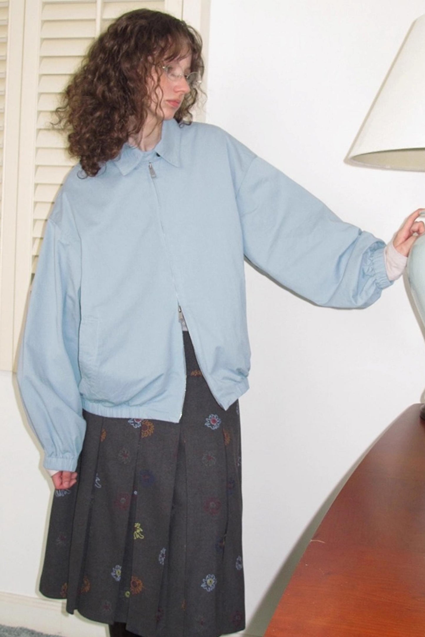 Washed Cotton Lapel Jacket