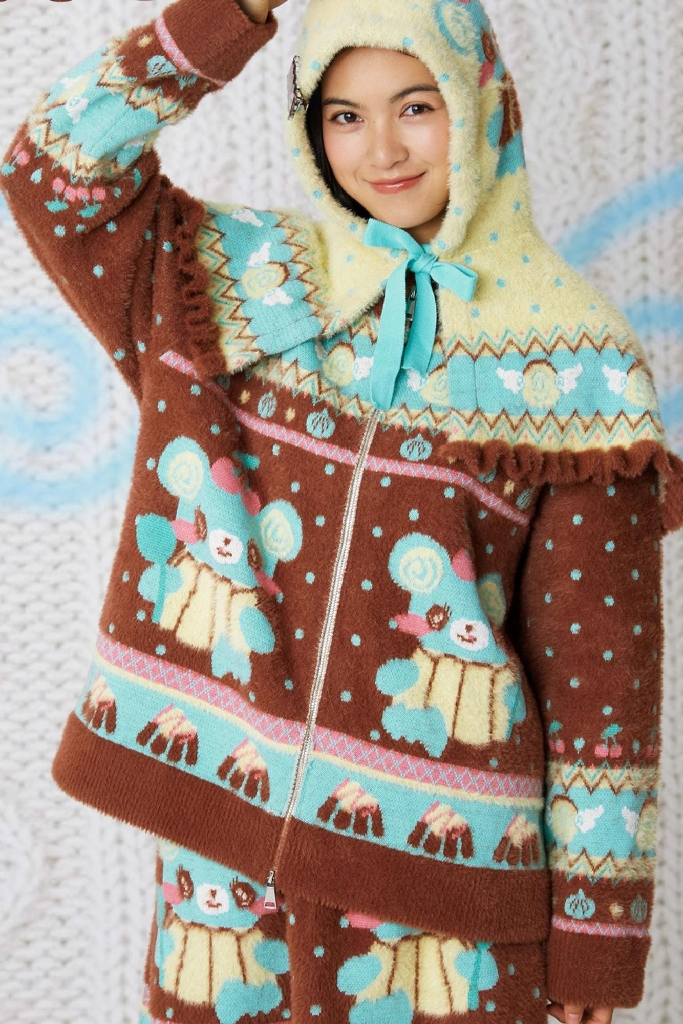 Chocolate Bear Knitted Sweater Set-Up