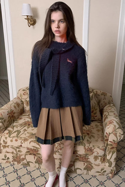 Navy Wool Hooded Sweater