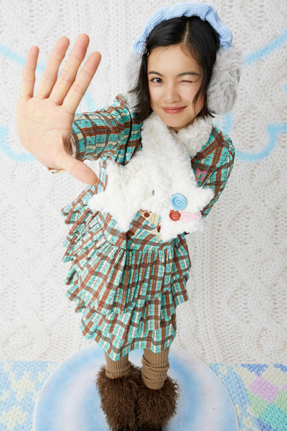 Y2K Plush Two-Tone Scarf