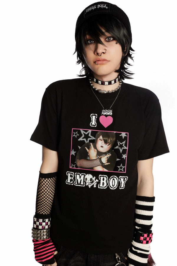 Versatile Gothic Slim Shoulder T-Shirt