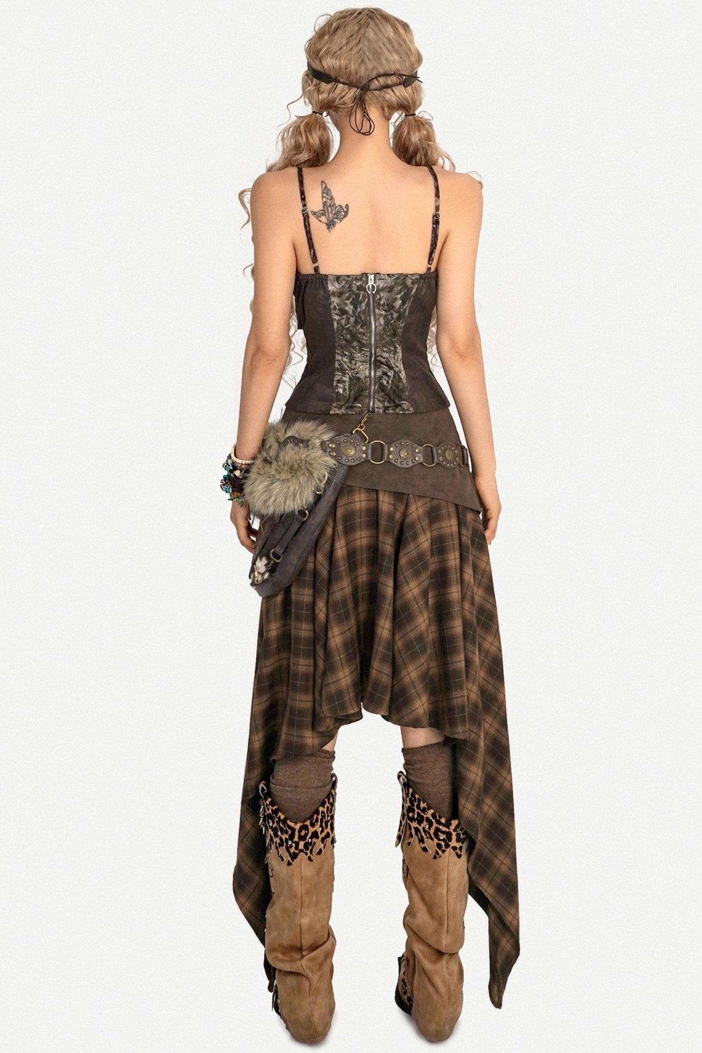 American Retro Plaid Skirt