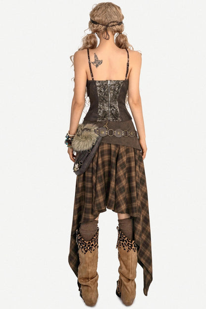 American Retro Plaid Skirt