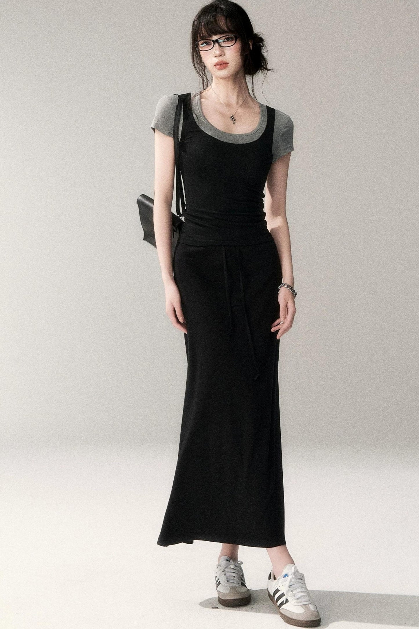 Gonna in maglia di lana e Tencel