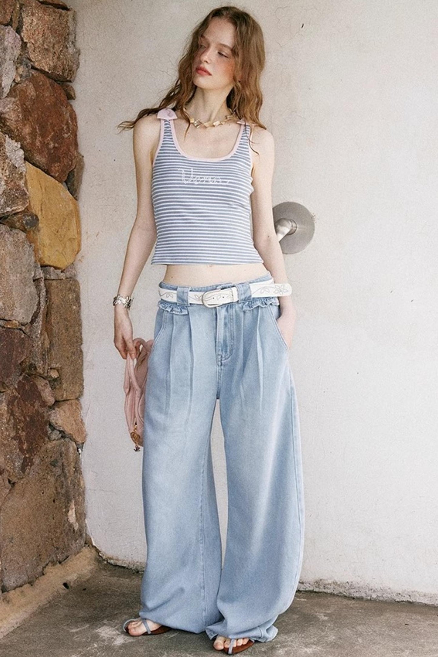 Rhinestone Striped Camisole