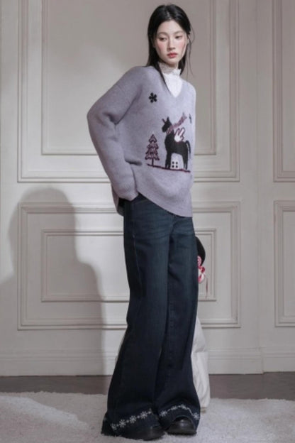 Soft Mist Purple Wool Sweater