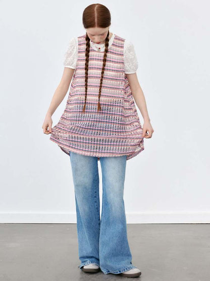 Border Crochet Long Vest