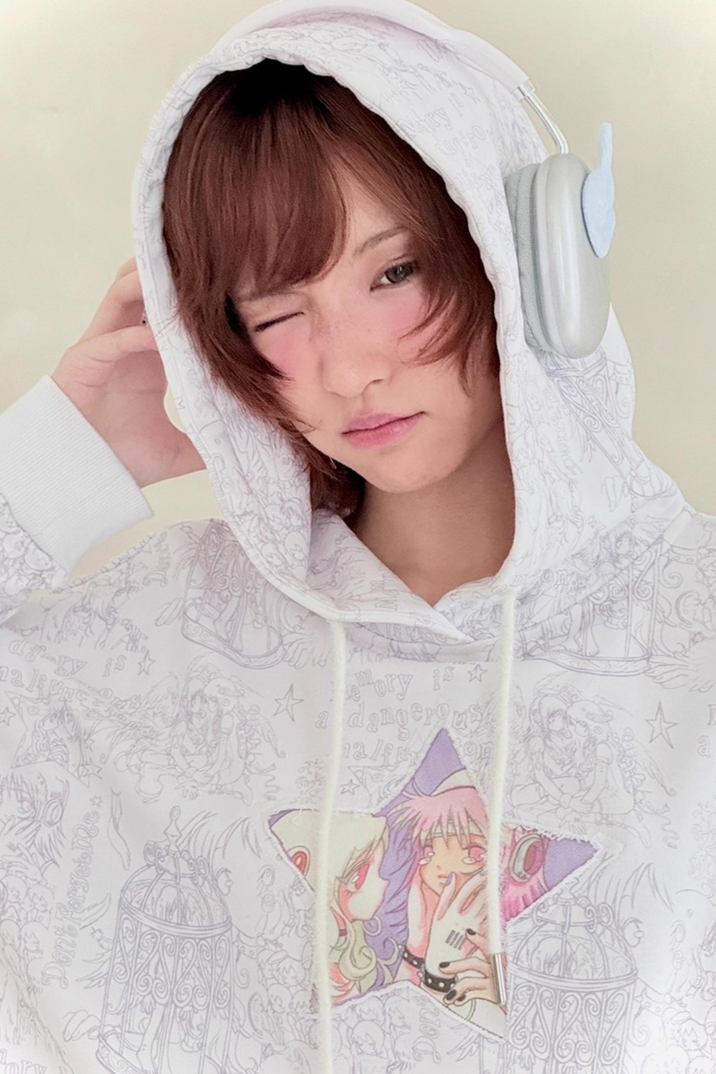 Millennium White Hooded Sweatshirt