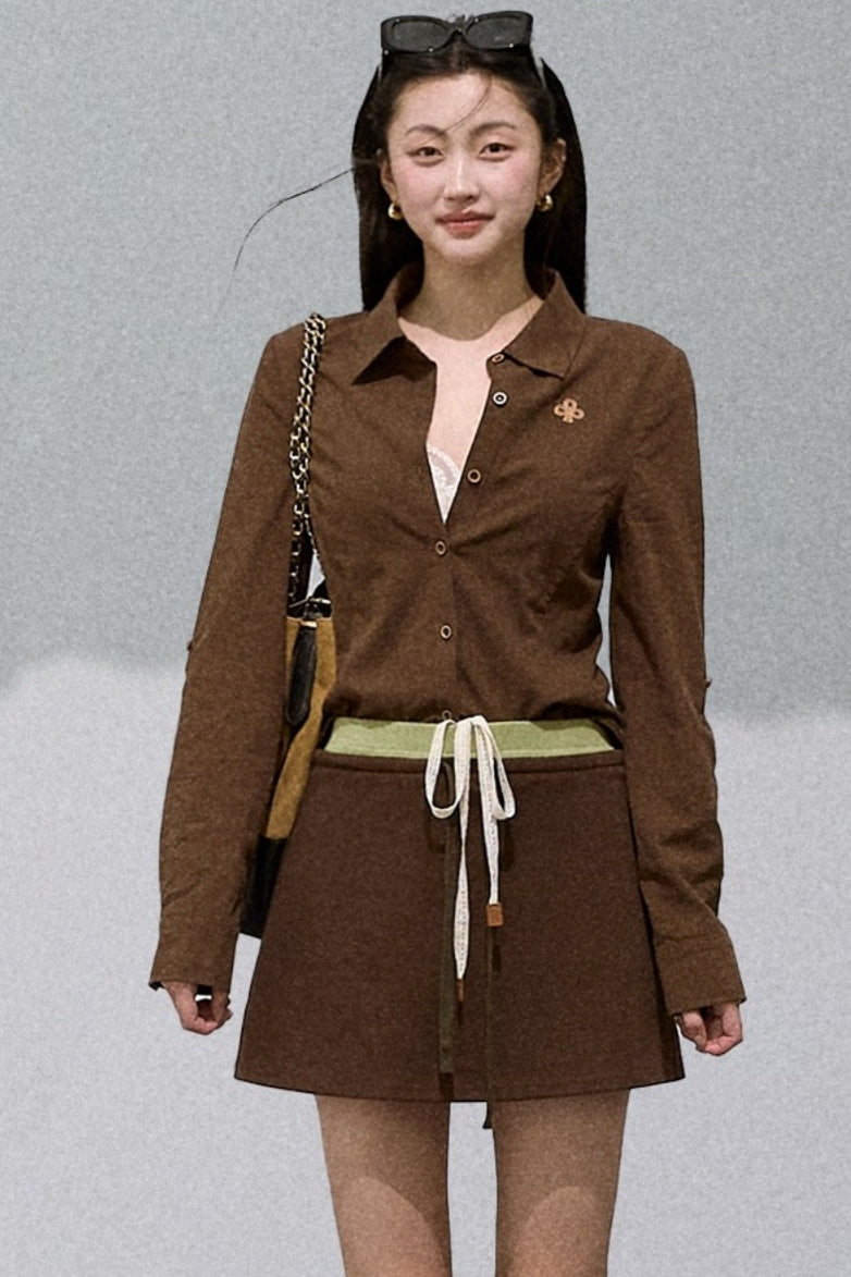 Textured Linen Cotton Long Sleeve Shirt