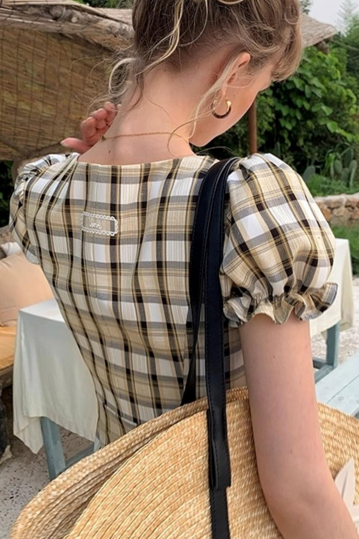 Moon Flower Vintage Yellow A-Line Dress