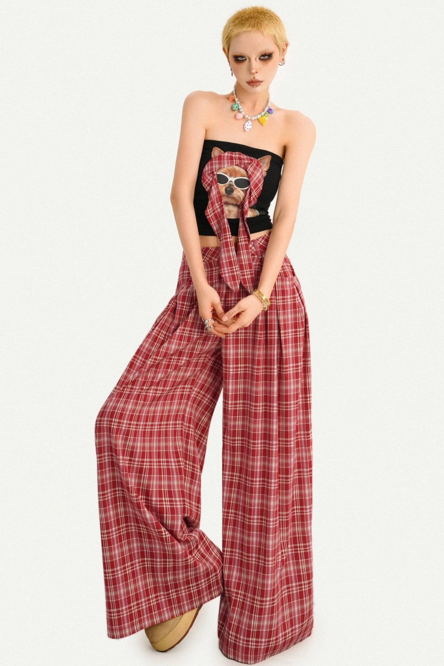 American Retro Plaid Pants