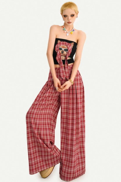 American Retro Plaid Pants