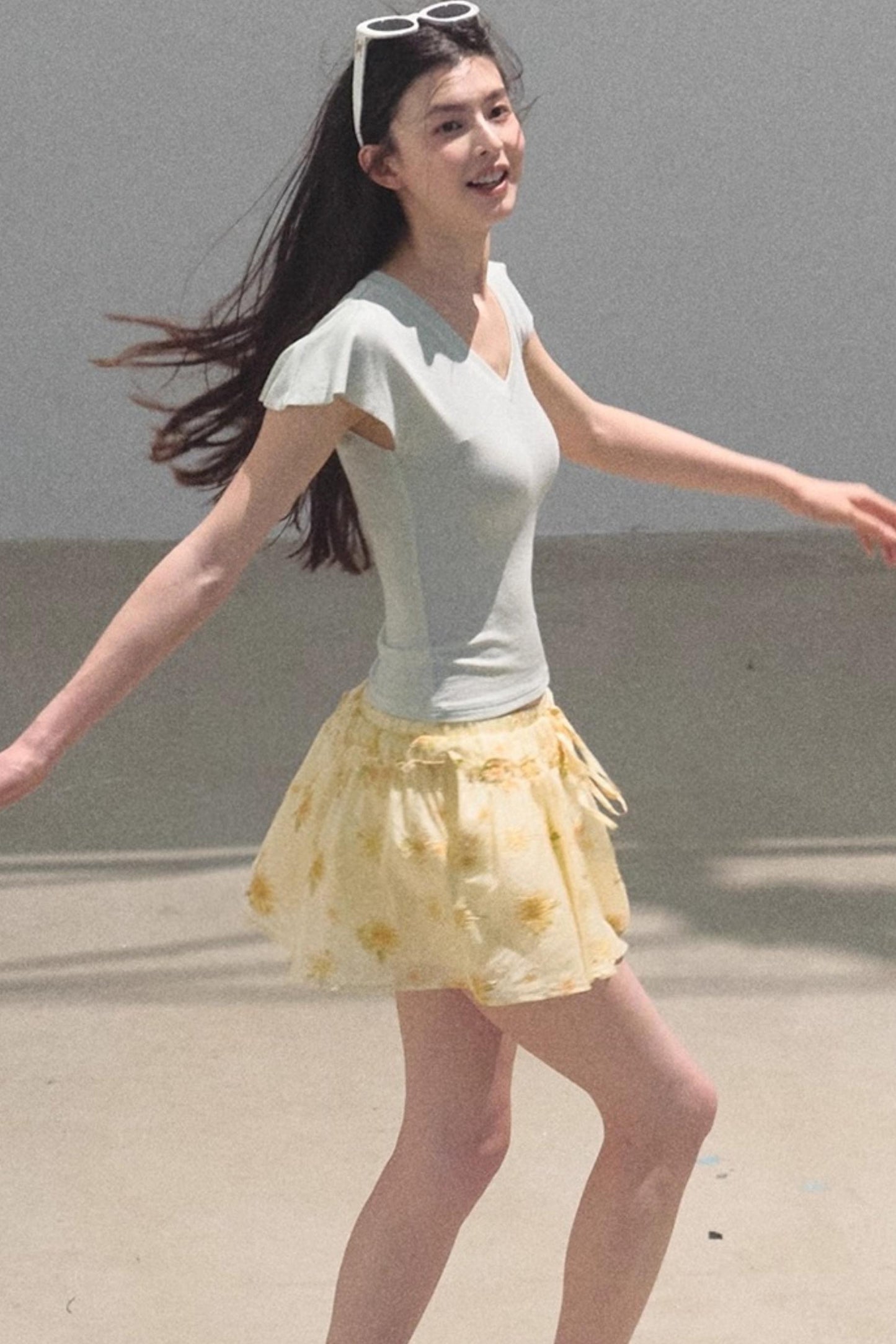 Embroidered Lyocell Puffy A-Line Skirt