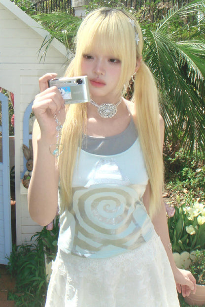 Spiral Stars Suspenders Top