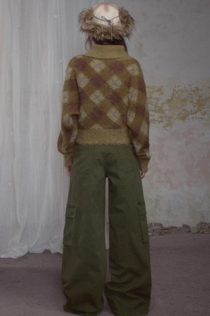 Spicy Loose Plaid Sweater