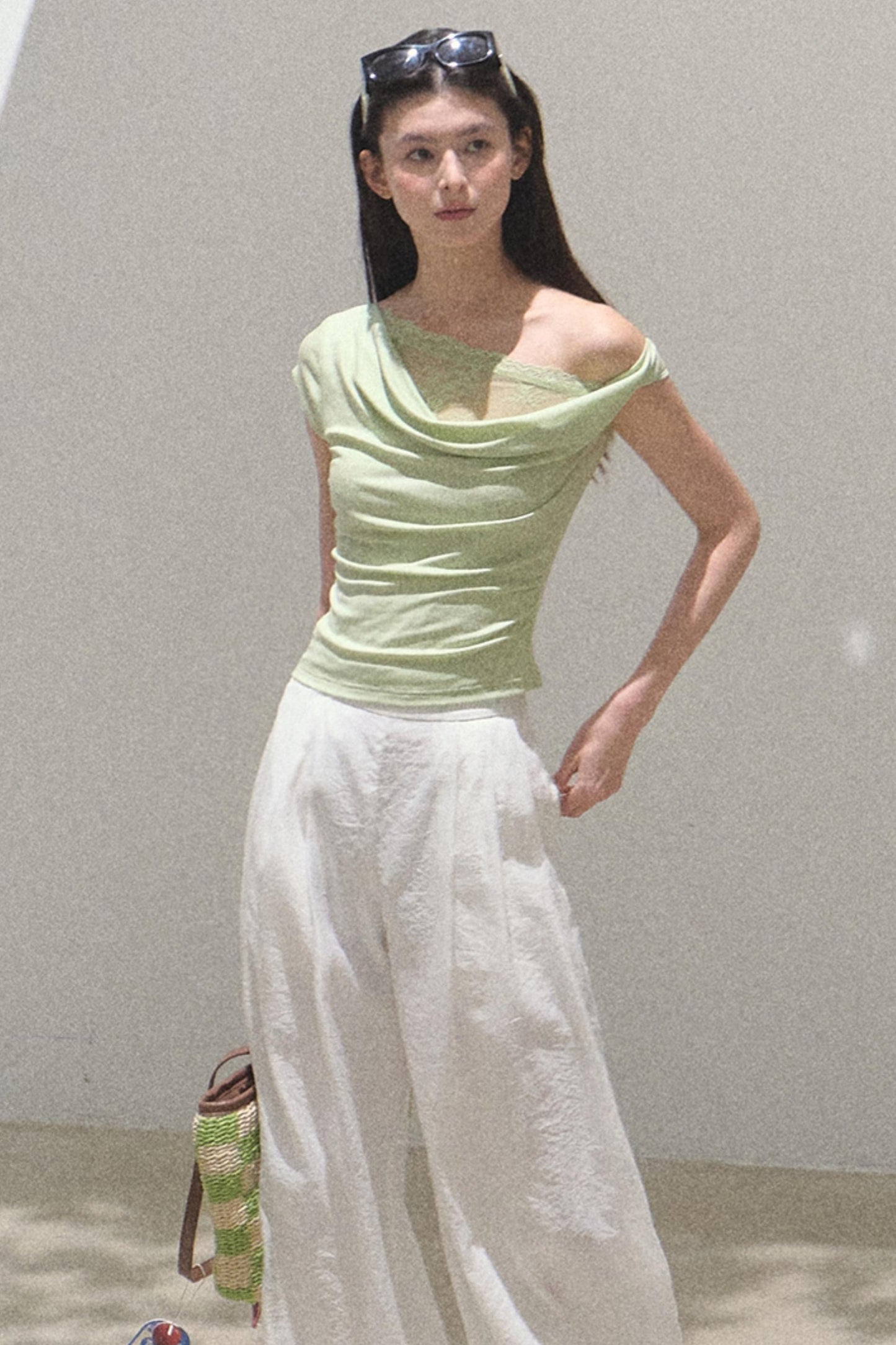 Pearlescent Wide Leg Trousers