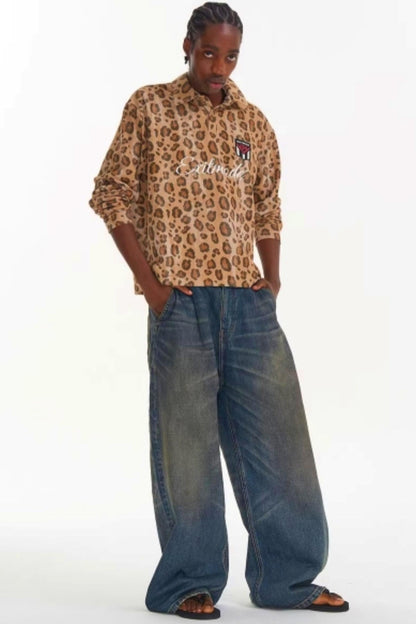 Leopard Print Polo Top