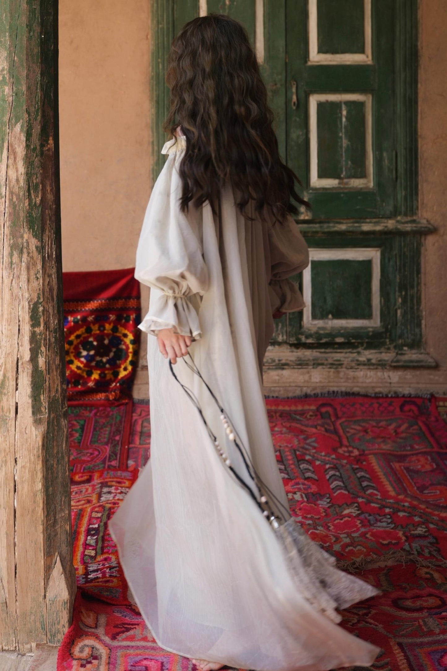 French Romantic Lace Neck Long Dress