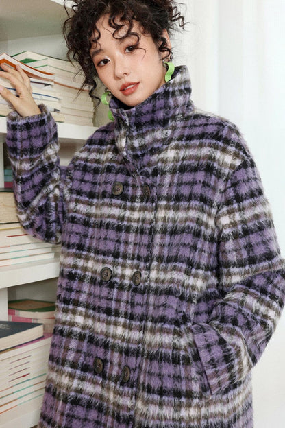 Plaid Woolen Winter Coat