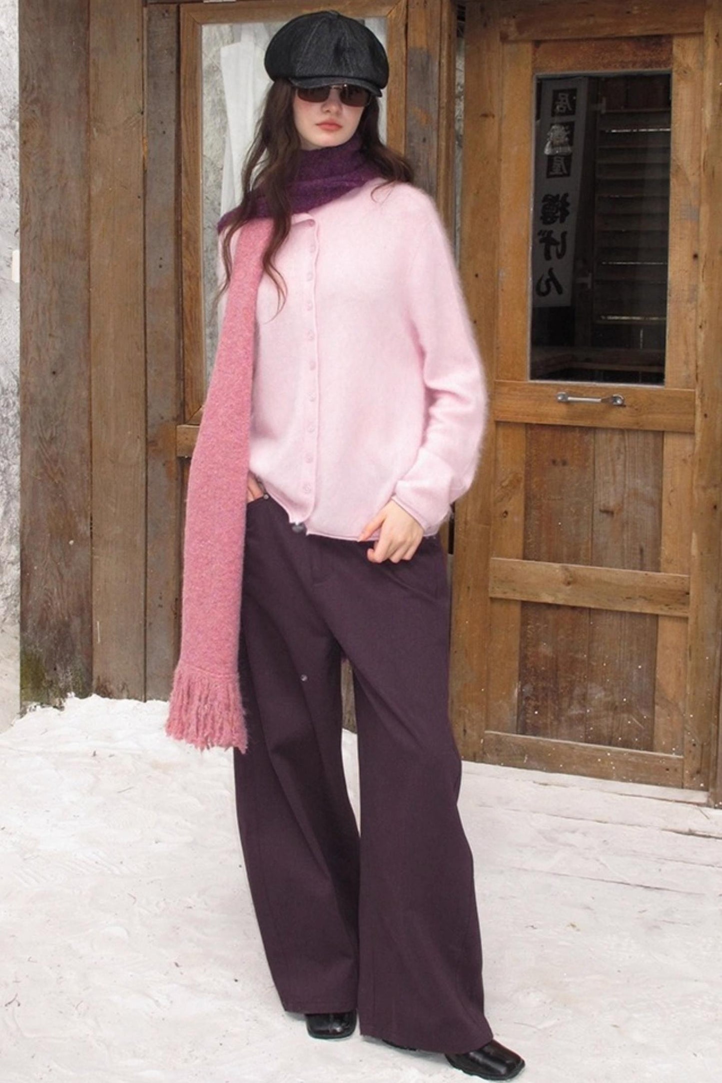 Elf White Wool Cashmere Cardigan Set-Up