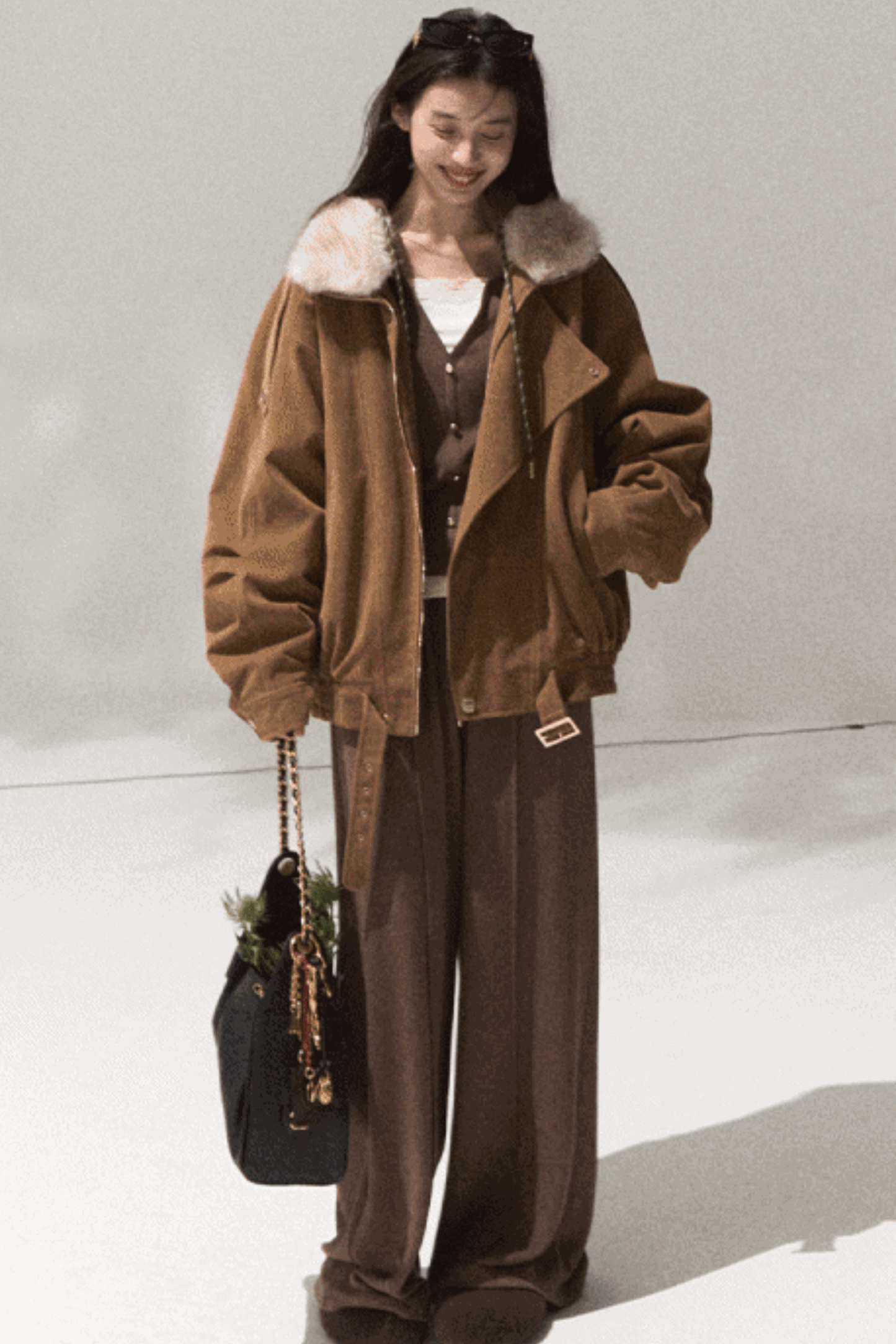 Tears Knit Top & Wide-Leg Pants Set-Up