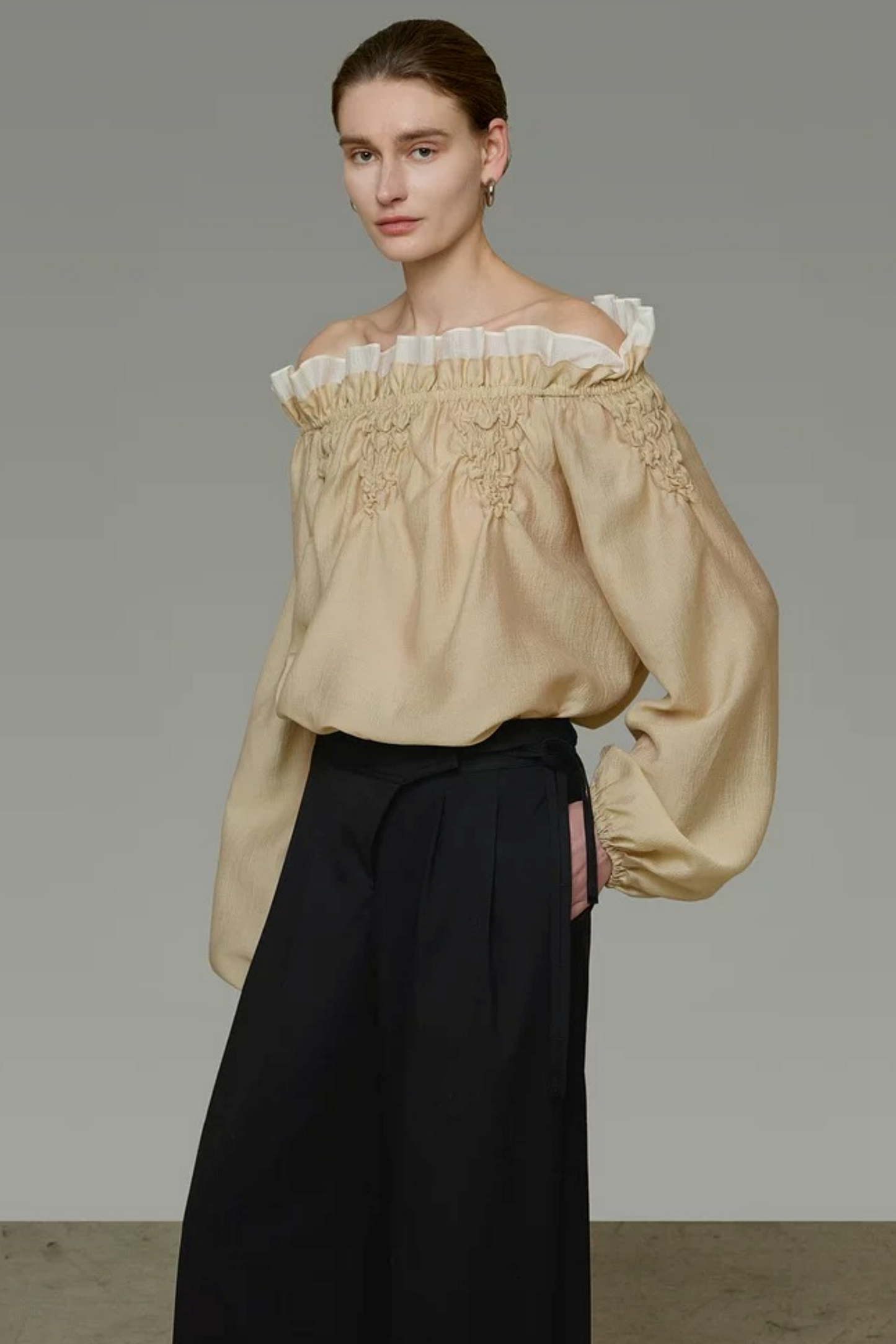Unspoken Ruffled One-Shoulder Blouse