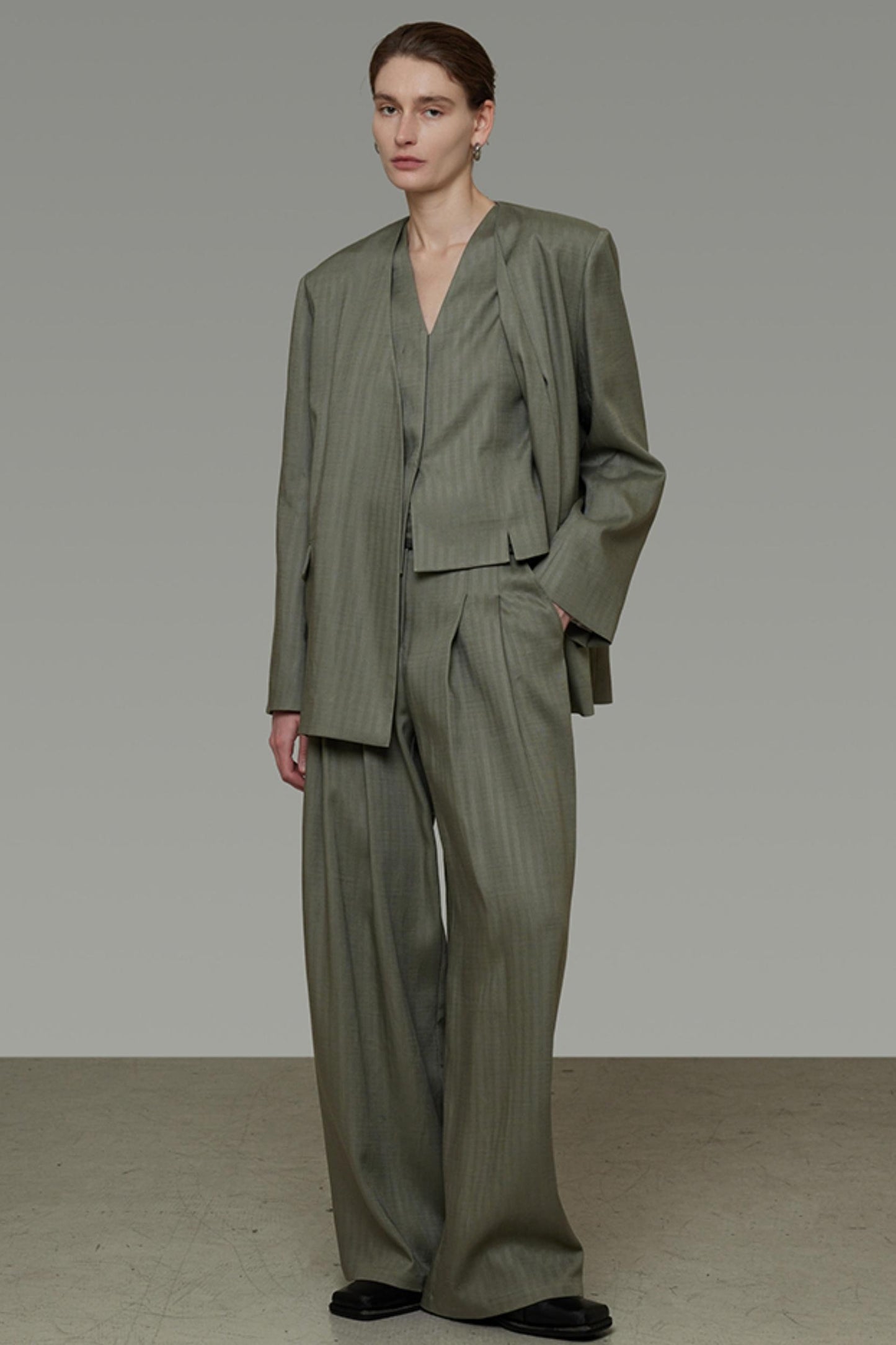 Autumn Draped Loose Vest Skirt Set-Up