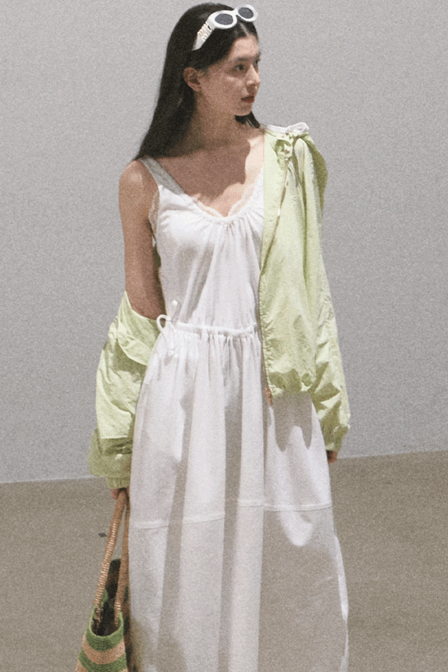 Sycamore Rose Fiber Balloon Skirt Dress