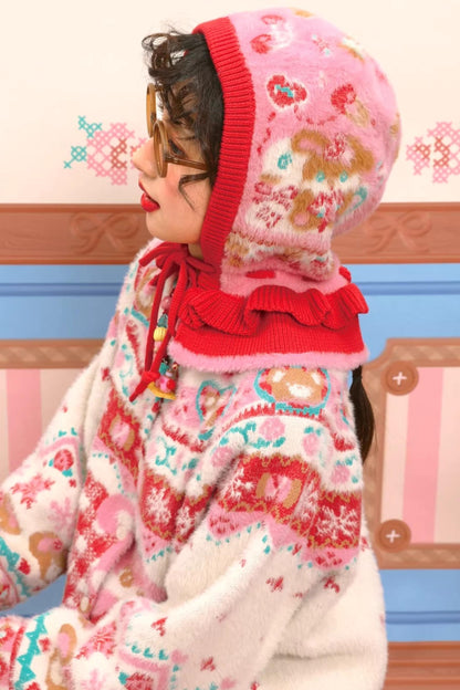 Pink Rabbit Faux Fur Beret