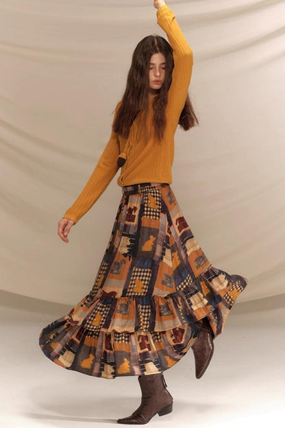 Vintage Pine Cone Sweater Skirt Set-Up