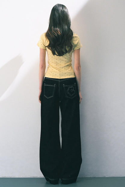 Floral Slim Fit Knit T-Shirt