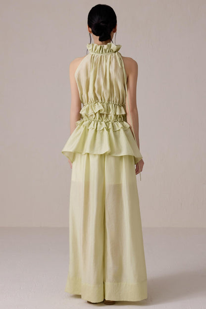 Ruffled Summer Top Pants Set-Up